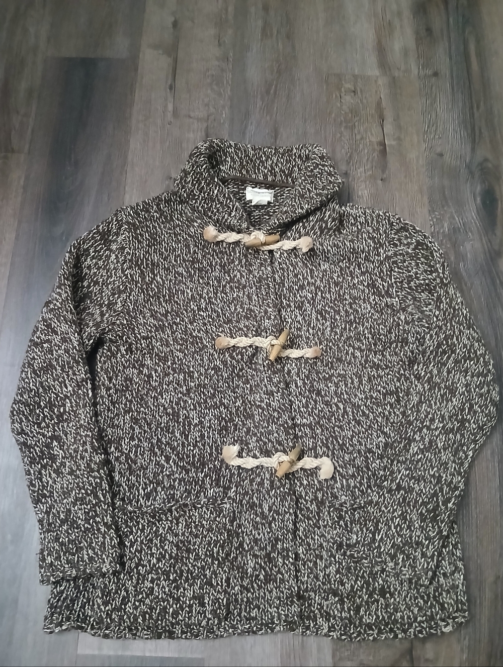 Denim & Supply Cardigan Ralph Lauren Multicolor Chunky Knit Wood Toggle Medium